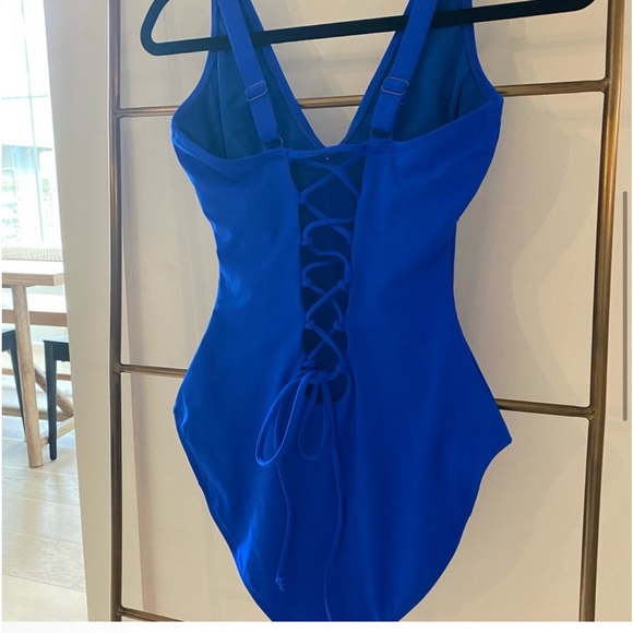 TA3 Swim Ta3 Swim Plungey Swimsuit Sapphire Blue Small Poshmark